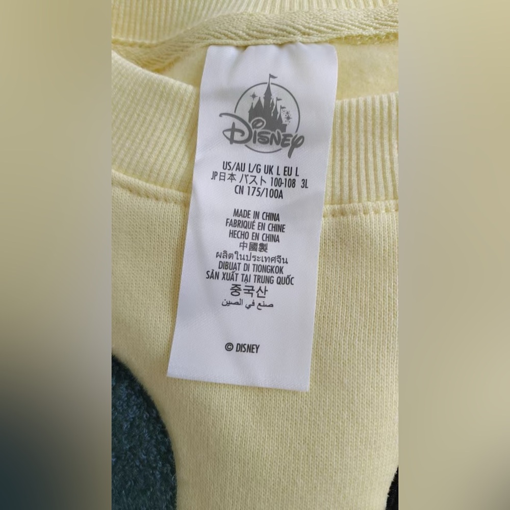 Oversized Disneyland Disney Parks Sweatshirt 2025 Embroidered Mickey Yellow - Picture 5 of 5